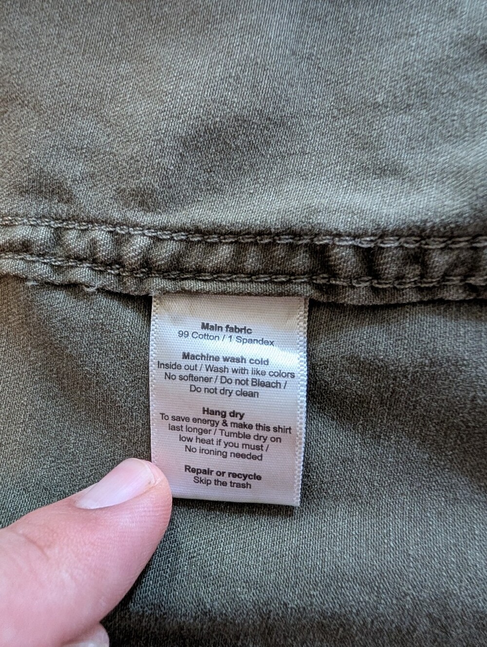 Poncho The Falfurrias Western Denim Pearl Snap Shirt Mens M Olive Green Slim Fit - Picture 4 of 7